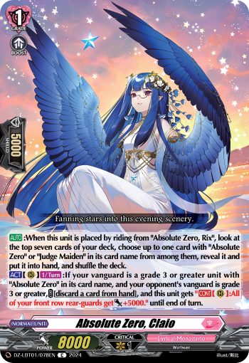 (078) Cardfight Vanguard Lyrical Monasterio: Sparkling Stars! Single: Absolute Zero, Claio [D-Format]  Common