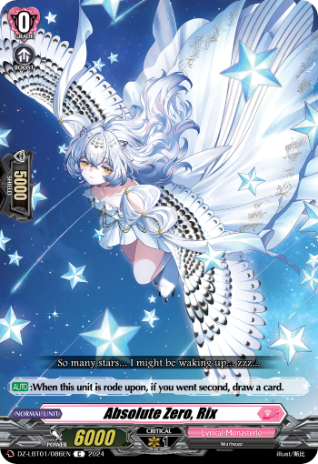 (086) Cardfight Vanguard Lyrical Monasterio: Sparkling Stars! Single: Absolute Zero, Rix [D-Format]  Common