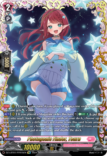 (FFR15) Cardfight Vanguard Lyrical Monasterio: Sparkling Stars! Single: Photogenic Finder, Teurn [D-Format] (V.2 - Double Frame Rare)  Double Frame Rare