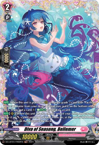(FR02) Cardfight Vanguard Lyrical Monasterio: Sparkling Stars! Single: Diva of Seasong, Bellemer [D-Format] (V.2 - Frame Rare)  Frame Rare