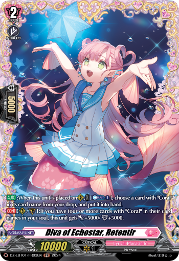 (FR03) Cardfight Vanguard Lyrical Monasterio: Sparkling Stars! Single: Diva of Echostar, Retentir [D-Format] (V.2 - Frame Rare)  Frame Rare
