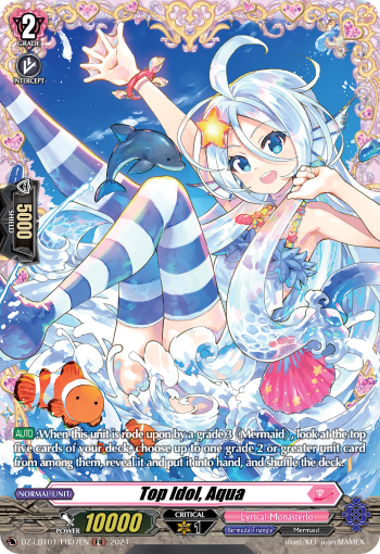 (FR07) Cardfight Vanguard Lyrical Monasterio: Sparkling Stars! Single: Top Idol, Aqua [D-Format] (V.2 - Frame Rare)  Frame Rare