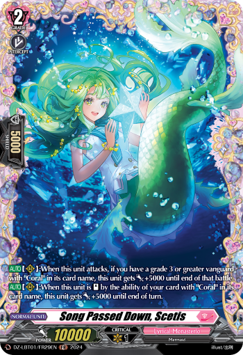 (FR29) Cardfight Vanguard Lyrical Monasterio: Sparkling Stars! Single: Song Passed Down, Scetis [D-Format] (V.2 - Frame Rare)  Frame Rare