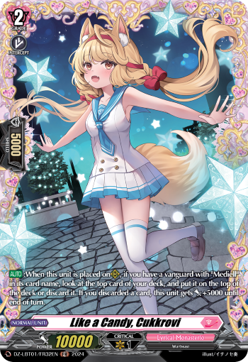 (FR32) Cardfight Vanguard Lyrical Monasterio: Sparkling Stars! Single: Like a Candy, Cukkrovi [D-Format] (V.2 - Frame Rare)  Frame Rare
