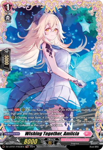 (FR33) Cardfight Vanguard Lyrical Monasterio: Sparkling Stars! Single: Wishing Together, Amiicia [D-Format] (V.2 - Frame Rare)  Frame Rare
