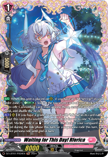 (FR34) Cardfight Vanguard Lyrical Monasterio: Sparkling Stars! Single: Waiting for This Day! Rferica [D-Format] (V.2 - Frame Rare)  Frame Rare