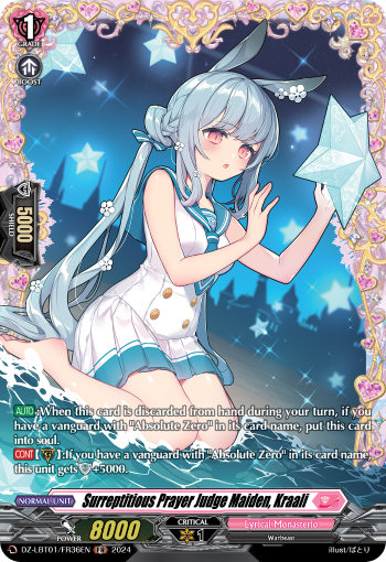 (FR36) Cardfight Vanguard Lyrical Monasterio: Sparkling Stars! Single: Surreptitious Prayer Judge Maiden, Kraali [D-Format] (V.2 - Frame Rare)  Frame Rare