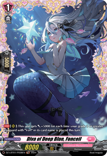 (FR38) Cardfight Vanguard Lyrical Monasterio: Sparkling Stars! Single: Diva of Deep Blue, Fonceil [D-Format] (V.2 - Frame Rare)  Frame Rare