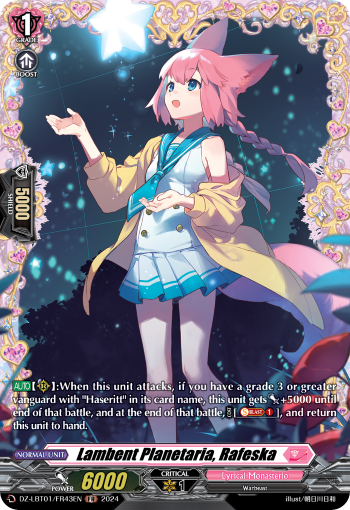 (FR43) Cardfight Vanguard Lyrical Monasterio: Sparkling Stars! Single: Lambent Planetaria, Rafeska [D-Format] (V.2 - Frame Rare)  Frame Rare