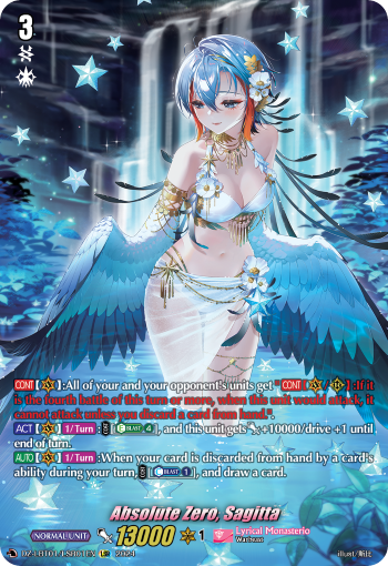 (LSR01) Cardfight Vanguard Lyrical Monasterio: Sparkling Stars! Single: Absolute Zero, Sagitta [D-Format] (V.3 - Secret Rare)  Secret Rare