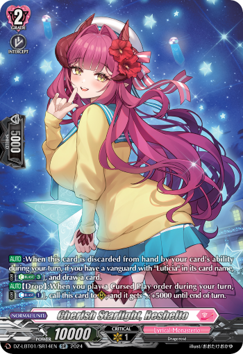 (SR14) Cardfight Vanguard Lyrical Monasterio: Sparkling Stars! Single: Cherish Starlight, Reshelto [D-Format] (V.3 - Silver Rare)  Silver Rare