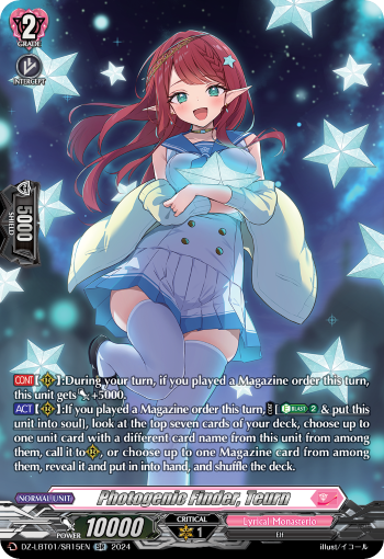 (SR15) Cardfight Vanguard Lyrical Monasterio: Sparkling Stars! Single: Photogenic Finder, Teurn [D-Format] (V.3 - Silver Rare)  Silver Rare