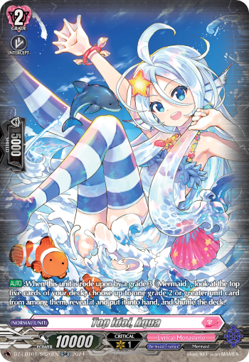 (SR26) Cardfight Vanguard Lyrical Monasterio: Sparkling Stars! Single: Top Idol, Aqua [D-Format] (V.3 - Silver Rare)  Silver Rare