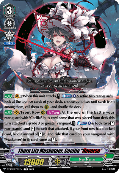 (002) Cardfight Vanguard Premium Deckset: Musketeer Single: Thorn Lily Musketeer, Cecilia Яeverse [V Format]  Trial Deck