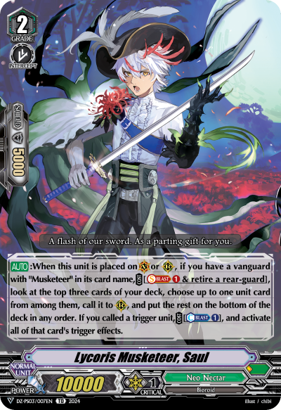 (007) Cardfight Vanguard Premium Deckset: Musketeer Single: Lycoris Musketeer, Saul [V Format]  Trial Deck