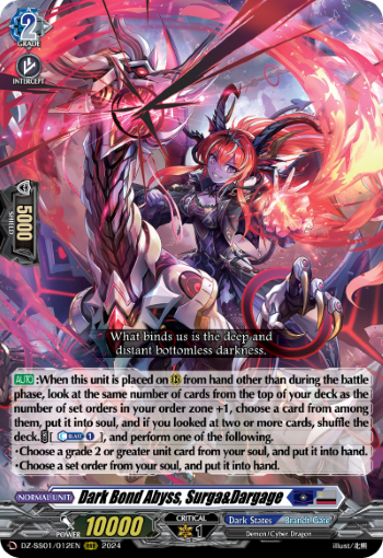 (012) Cardfight Vanguard Festival Booster 2024 Single: Dark Bond Abyss, Surga&Dargage [D-Format] (V.1 - Triple Rare)  Triple Rare