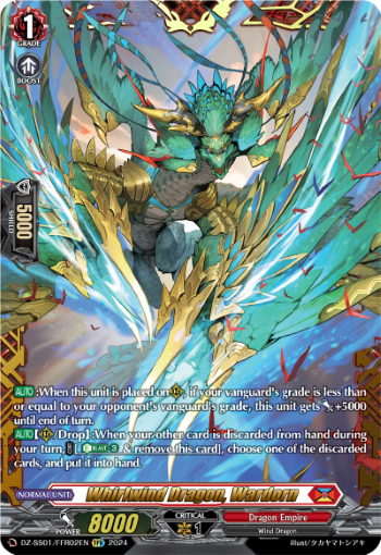 (FFR02) Cardfight Vanguard Festival Booster 2024 Single: Whirlwind Dragon, Wardorn [D-Format] (V.2 - Double Frame Rare)  Double Frame Rare