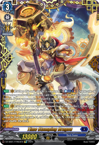 (FFR03) Cardfight Vanguard Festival Booster 2024 Single: Time Stamping Dragon [D-Format] (V.1 - Double Frame Rare)  Double Frame Rare