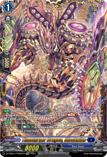 (FFR04) Cardfight Vanguard Festival Booster 2024 Single: Timeturner Dragon, Clockwize [D-Format] (V.2 - Double Frame Rare)  Double Frame Rare