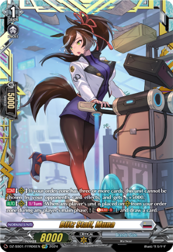 (FFR06) Cardfight Vanguard Festival Booster 2024 Single: Blitz Staff, Muna [D-Format] (V.1 - Double Frame Rare)  Double Frame Rare