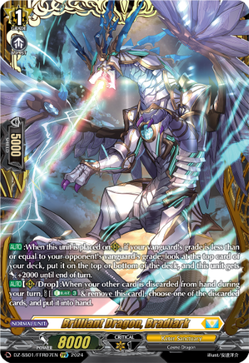 (FFR07) Cardfight Vanguard Festival Booster 2024 Single: Brilliant Dragon, Bradiark [D-Format] (V.2 - Double Frame Rare)  Double Frame Rare