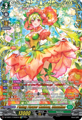 (FFR09) Cardfight Vanguard Festival Booster 2024 Single: Pining Flower Maiden, Claudine [D-Format] (V.1 - Double Frame Rare)  Double Frame Rare