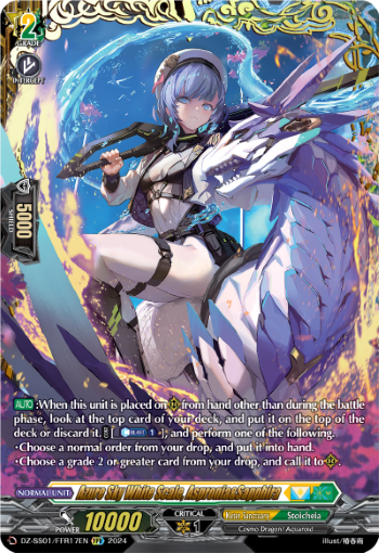 (FFR17) Cardfight Vanguard Festival Booster 2024 Single: Azure Sky White Scale, Aspronia&Sapphira [D-Format] (V.2 - Double Frame Rare)  Double Frame Rare