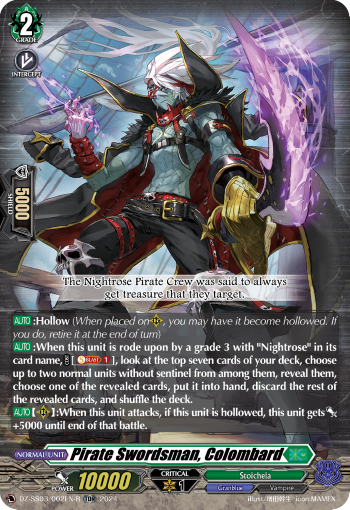 (002-R) Cardfight Vanguard Stride Deckset: Nightrose Single: Pirate Swordsman, Colombard [D-Format] (V.2 - Trial Deck Rare)  Trial Deck Rare