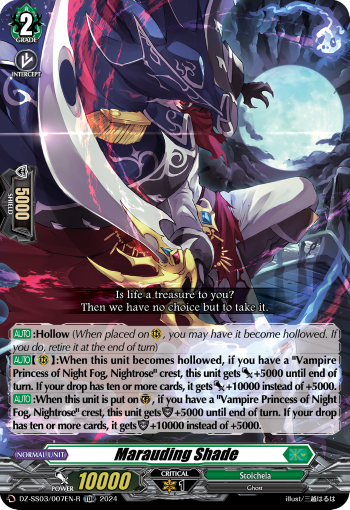 (007-R) Cardfight Vanguard Stride Deckset: Nightrose Single: Marauding Shade [D-Format] (V.2 - Trial Deck Rare)  Trial Deck Rare