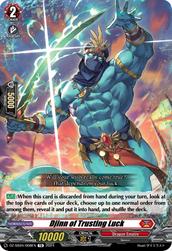 (008) Cardfight Vanguard Stardust Blade Single: Djinn of Trusting Luck [D-Format] (V.1 - Trial Deck)  Trial Deck