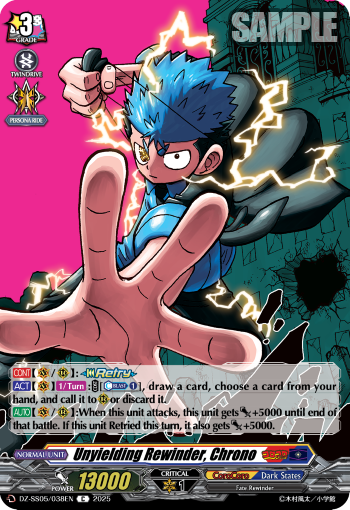 (038) Cardfight Vanguard CoroCoro Start Deck Pack Single: Unyielding Rewinder, Chrono [D-Format]  Common