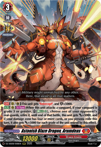 (008) Cardfight Vanguard Festival Booster 2025 Single: Astonish Blaze Dragon, Arumdeas [D-Format] (V.1 - Triple Rare)  Triple Rare