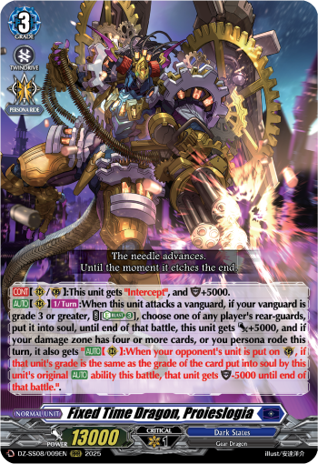 (009) Cardfight Vanguard Festival Booster 2025 Single: Fixed Time Dragon, Proieslogia [D-Format] (V.1 - Triple Rare)  Triple Rare