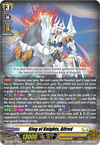 (012) Cardfight Vanguard Festival Booster 2025 Single: King of Knights, Alfred [D-Format] (V.1 - Triple Rare)  Triple Rare