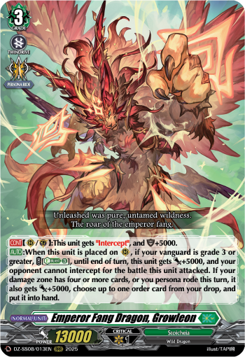 (013) Cardfight Vanguard Festival Booster 2025 Single: Emperor Fang Dragon, Growleon [D-Format] (V.1 - Triple Rare)  Triple Rare