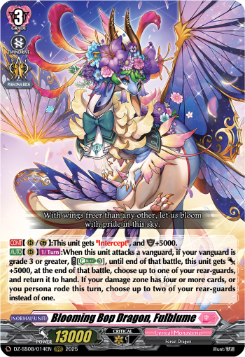 (014) Cardfight Vanguard Festival Booster 2025 Single: Blooming Bop Dragon, Fulblume [D-Format] (V.1 - Triple Rare)  Triple Rare