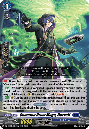 (022) Cardfight Vanguard Festival Booster 2025 Single: Summon Crow Mage, Corvoll [D-Format]  Double Rare