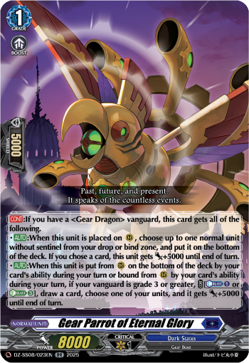 (023) Cardfight Vanguard Festival Booster 2025 Single: Gear Parrot of Eternal Glory [D-Format]  Double Rare