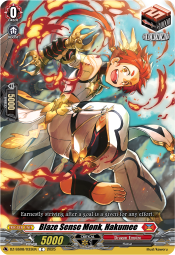 (033) Cardfight Vanguard Festival Booster 2025 Single: Blaze Sense Monk, Hakumee [D Format]  Common