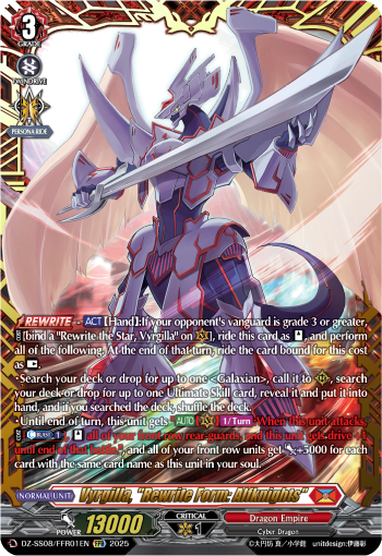 (FFR01) Cardfight Vanguard Festival Booster 2025 Single: Vyrgilla, Rewrite Form: Alfknights [D-Format] (V.2 - Double Frame Rare)  Double Frame Rare