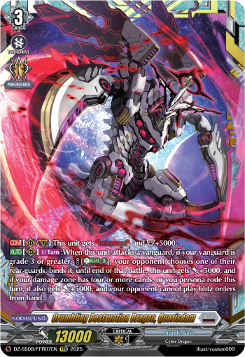 (FFR07) Cardfight Vanguard Festival Booster 2025 Single: Crumbling Destruction Dragon, Quorisdam [D-Format] (V.2 - Double Frame Rare)  Double Frame Rare