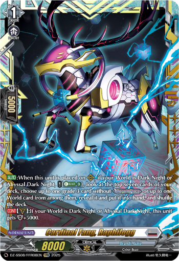 (FFR08) Cardfight Vanguard Festival Booster 2025 Single: Cardinal Fang, Raphilogg [D-Format] (V.1 - Double Frame Rare)  Double Frame Rare