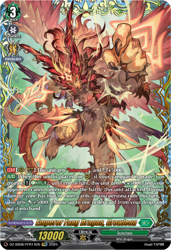 (FFR14) Cardfight Vanguard Festival Booster 2025 Single: Emperor Fang Dragon, Growleon [D-Format]  Double Frame Rare