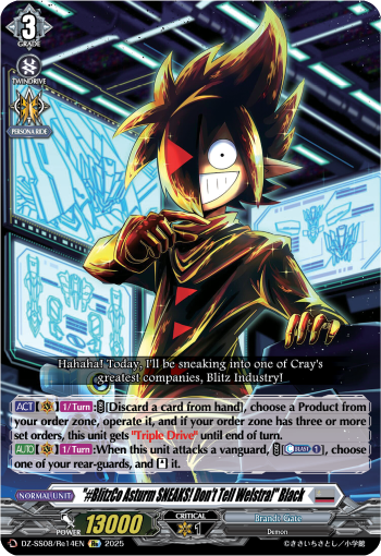 (Re14) Cardfight Vanguard Festival Booster 2025 Single: #BlitzCo Asturm SNEAKS! Don't Tell Welstra! Black [D-Format]  Special Reprint