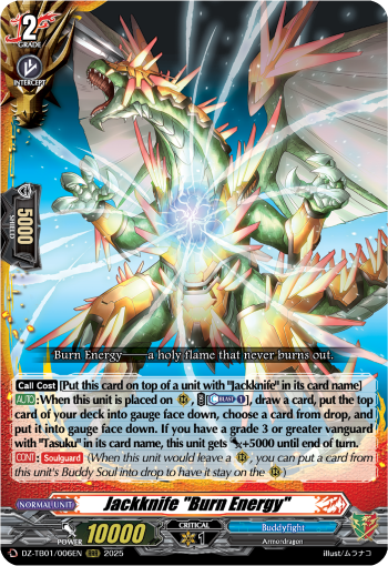 (006) Cardfight Vanguard Future Card Buddyfight Single: Jackknife Burn Energy [D-Format] (V.1 - Triple Rare)  Triple Rare