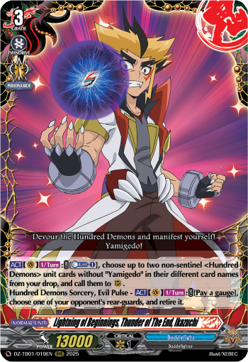 (019) Cardfight Vanguard Future Card Buddyfight Single: Lightning of Beginnings, Thunder of The End, Ikazuchi [D-Format] (V.1 - Triple Rare)  Triple Rare