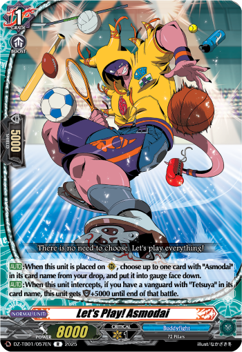 (057) Cardfight Vanguard Future Card Buddyfight Single: Let's Play! Asmodai [D-Format] (V.1 - Rare)  Rare