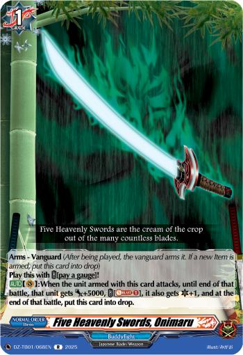 (068) Cardfight Vanguard Future Card Buddyfight Single: Five Heavenly Swords, Onimaru [D-Format] (V.1 - Rare)  Rare