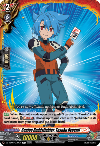 (079) Cardfight Vanguard Future Card Buddyfight Single: Genius Buddyfighter, Tasuku Ryuenji [D-Format] (V.1 - Common)  Common