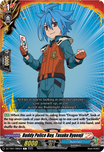 (085) Cardfight Vanguard Future Card Buddyfight Single: Buddy Police Boy, Tasuku Ryuenji [D-Format] (V.1 - Common)  Common